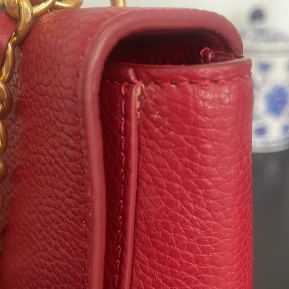 Tory Burch Leather Britten Small Shoulder Bag used 
Red color. - Picture 8 of 12